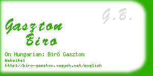 gaszton biro business card