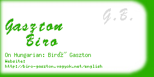 gaszton biro business card